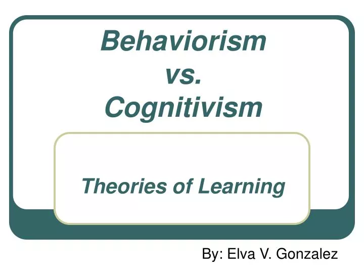 Behaviourism, cognitivism, constructivism, or connectivism 