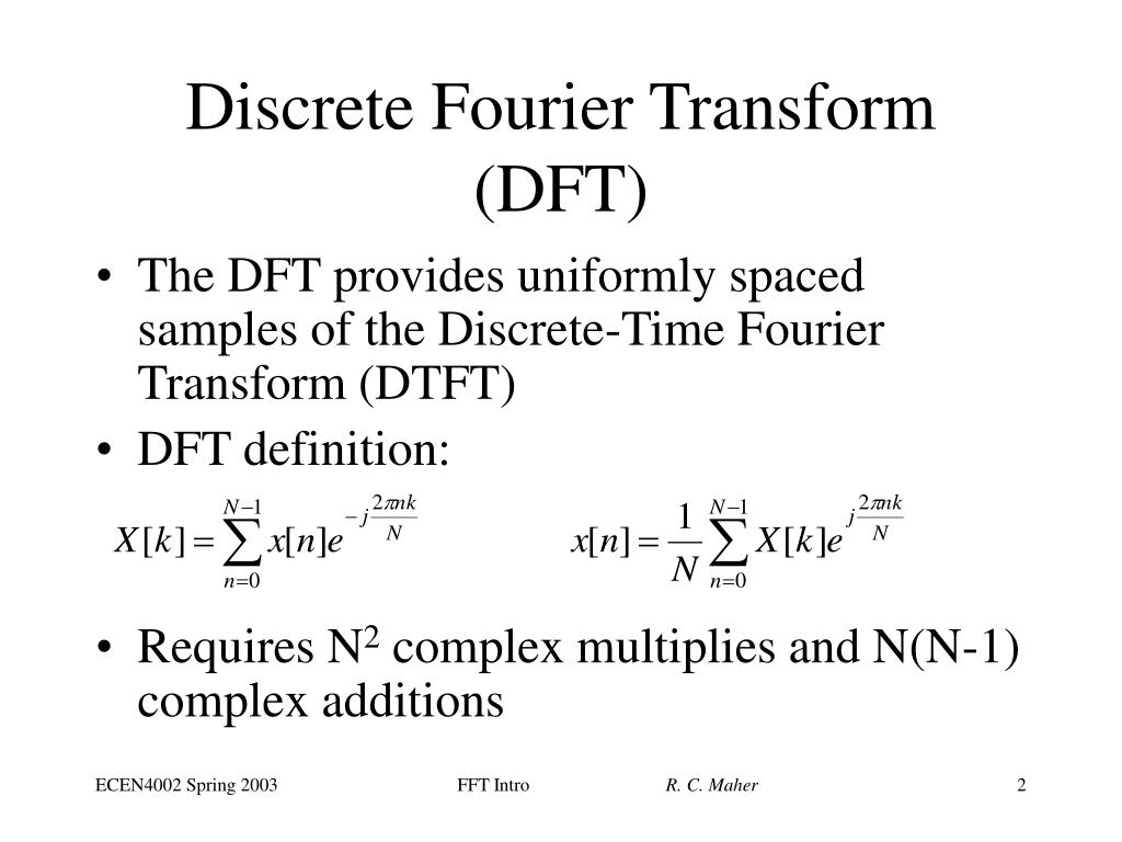 Ppt Introduction To Fast Fourier Transform Fft Algorithms
