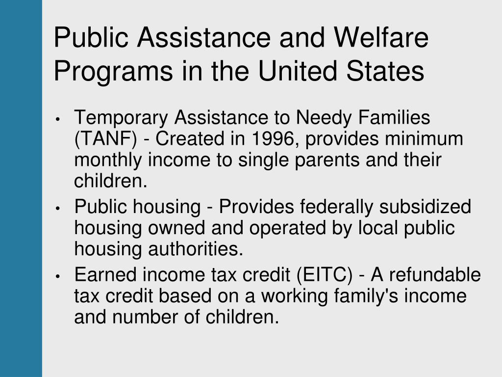 Welfare Programs And The Welfare System