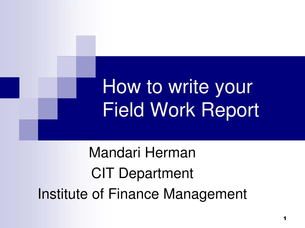 How to write a report after field work