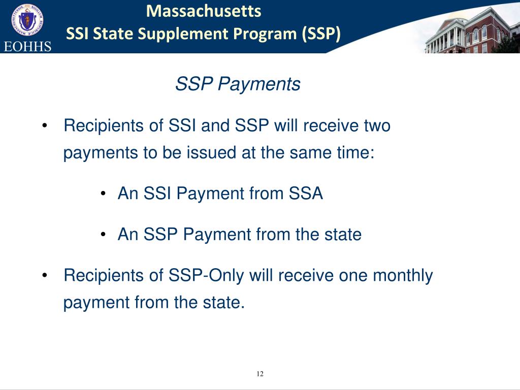 PPT Massachusetts SSI State Supplement Program (SSP) PowerPoint