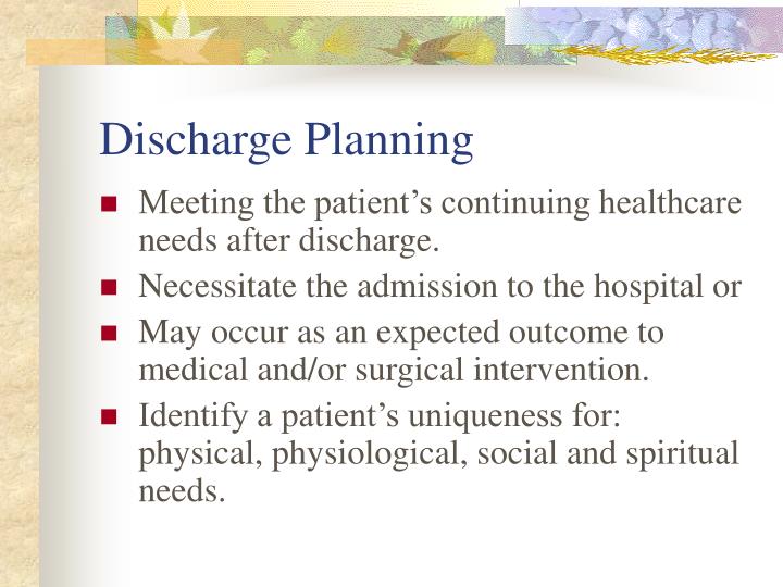 Ppt Discharge Planning Powerpoint Presentation Id719999 6962