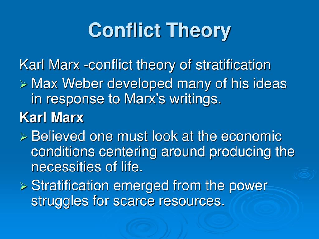 conflict theory of social stratification by karl marx