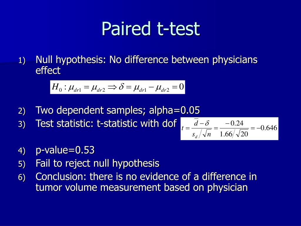 When To Reject Null Hypothesis Paired T Test