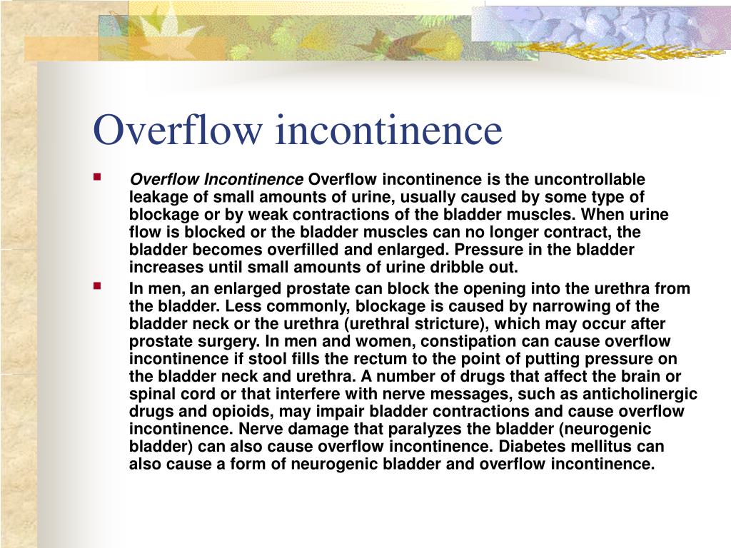 constipation overflow incontinence constipation overflow incontinence