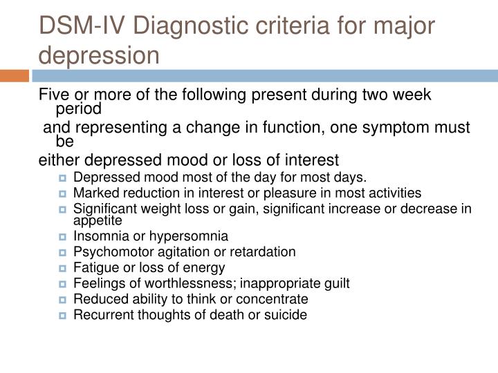 depression symptoms dsm 5