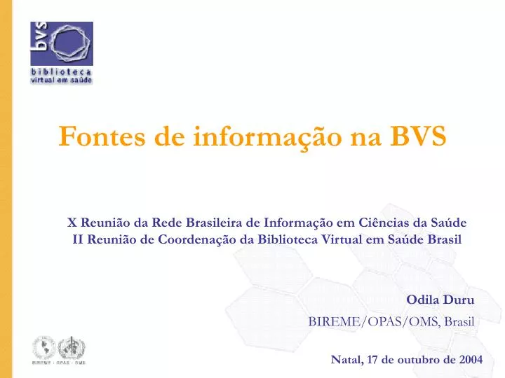 PPT Fontes de informação na BVS PowerPoint Presentation free