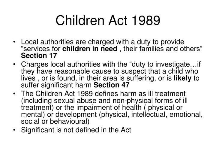 the children s act of 1989 objectives the children s act of 1989 objectives