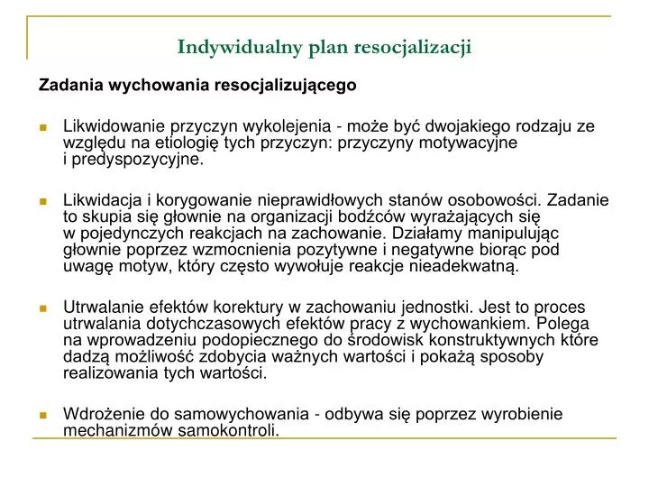Indywidualny Plan Postępowania Wspierająco Aktywizującego Wzór PPT - Indywidualny plan resocjalizacji PowerPoint Presentation - ID:840335