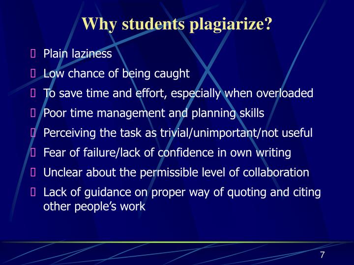 Why Students Plagiarize: Middle Georgia State University
