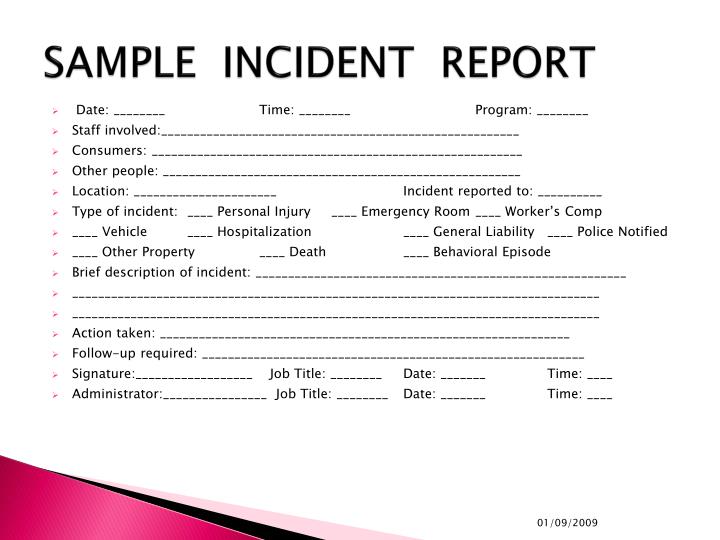 ppt incident documentation reporting powerpoint property damage incident report sample
