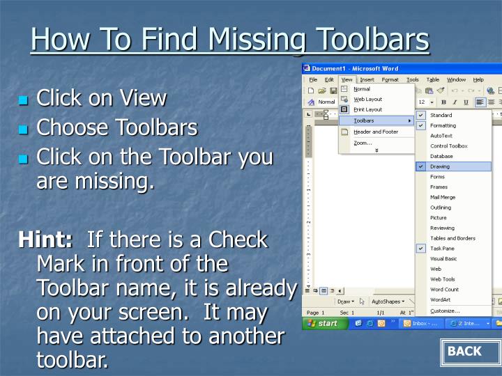 Ms word toolbar missing trickssafas