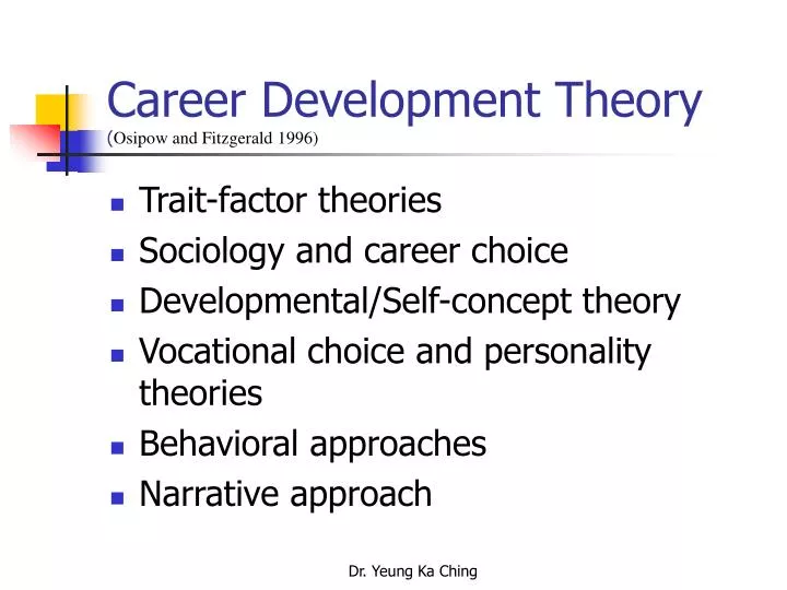 Ppt Career Development Theory Osipow And Fitzgerald 1996 Powerpoint Presentation Id 895801