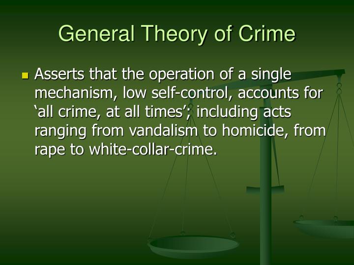 what does the general theory of crime not explain