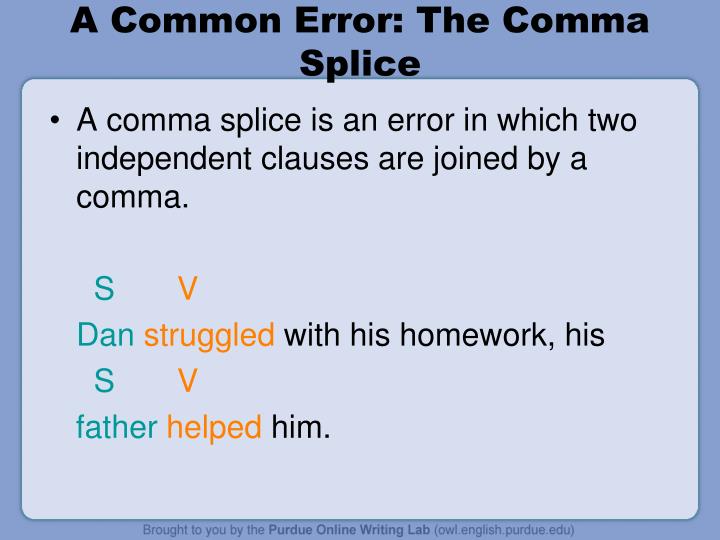 which sentence contains a comma splice which sentence contains a comma splice