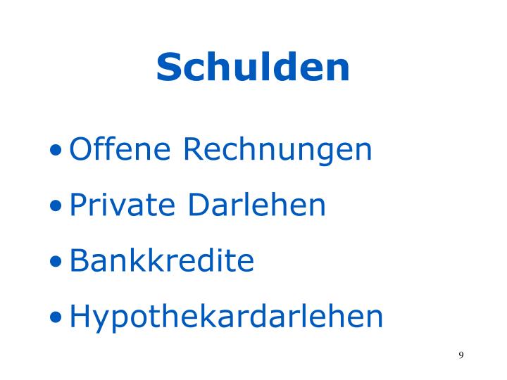 Rechte Kontoseite Rechte Kontoseite