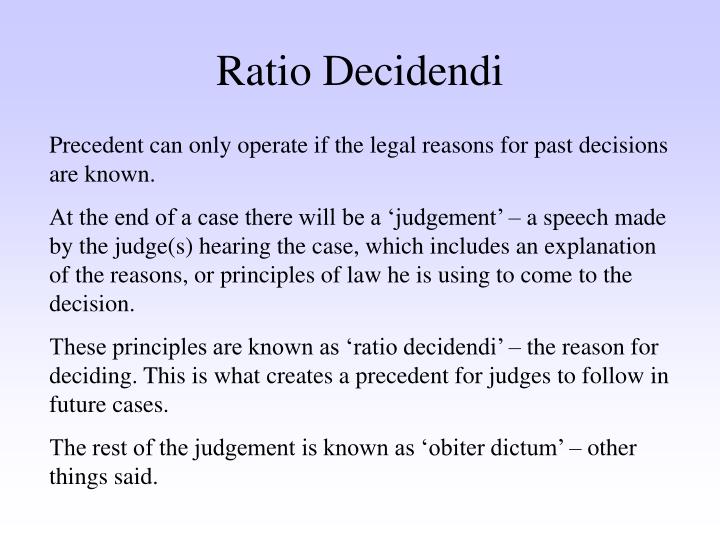 ratio decidendi obiter dicta essay ratio decidendi obiter dicta essay