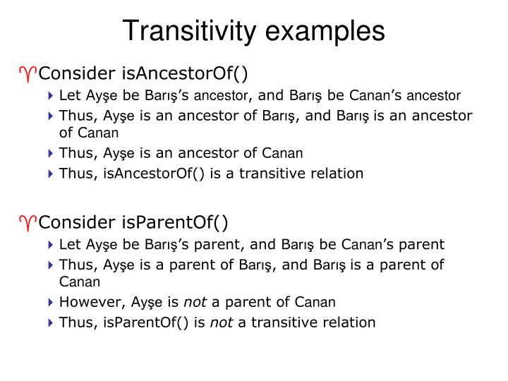 define transitive relation with example