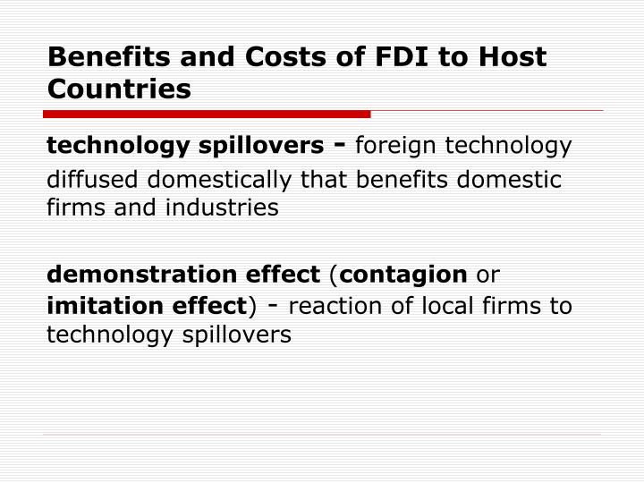 advantages in fdi for your home together with sponsor country advantages connected with fdi for house and even sponsor country