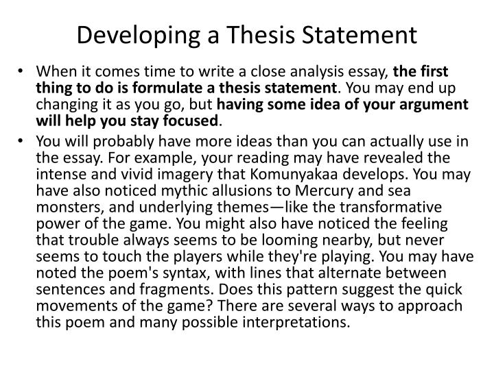 Thesis development help
