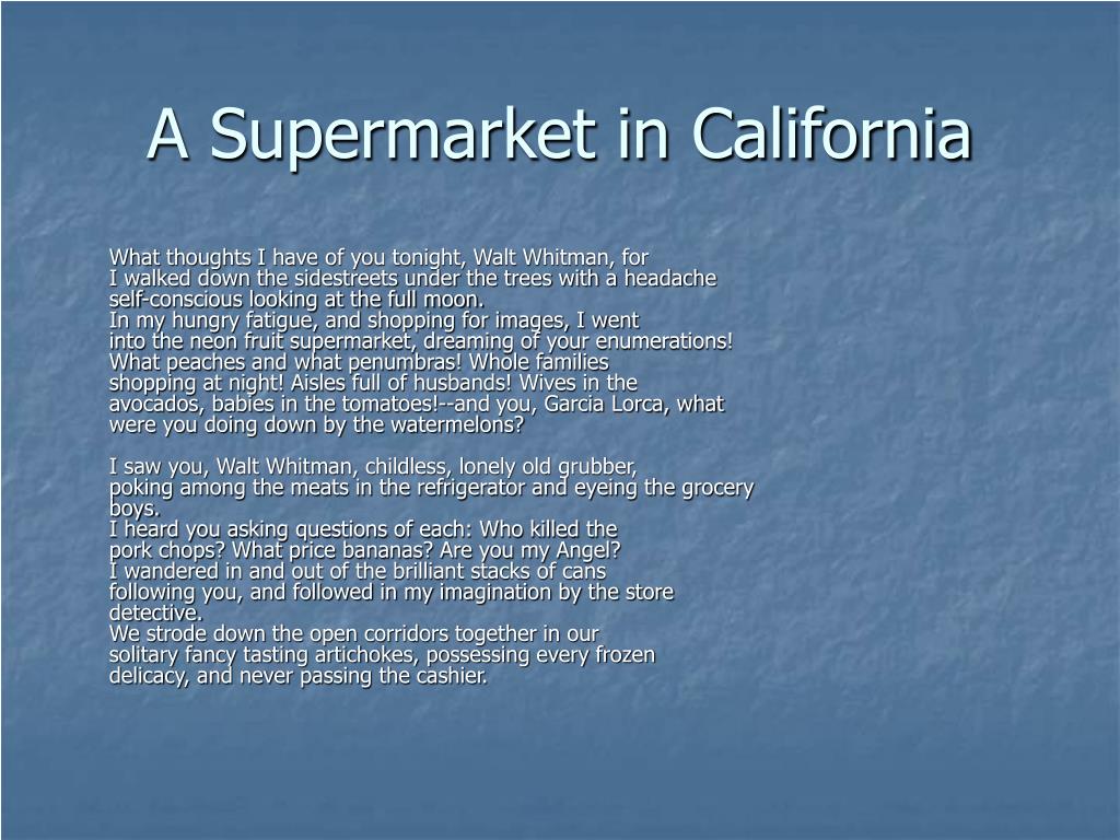 a supermarket in california imagery