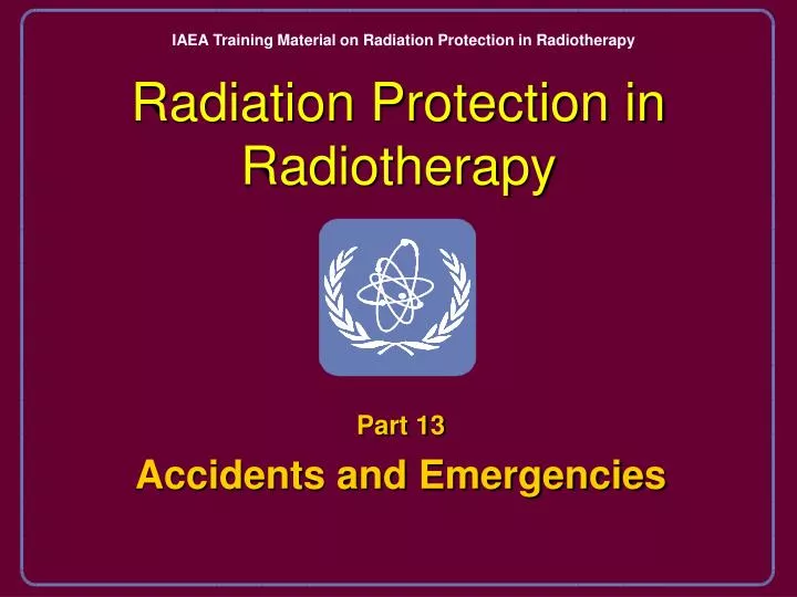 radiation protection in radiotherapy n.