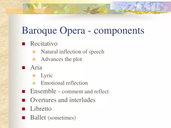 baroque opera characteristics
