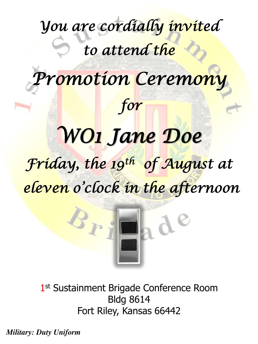ppt you are cordially invited to attend the promotion ceremony for