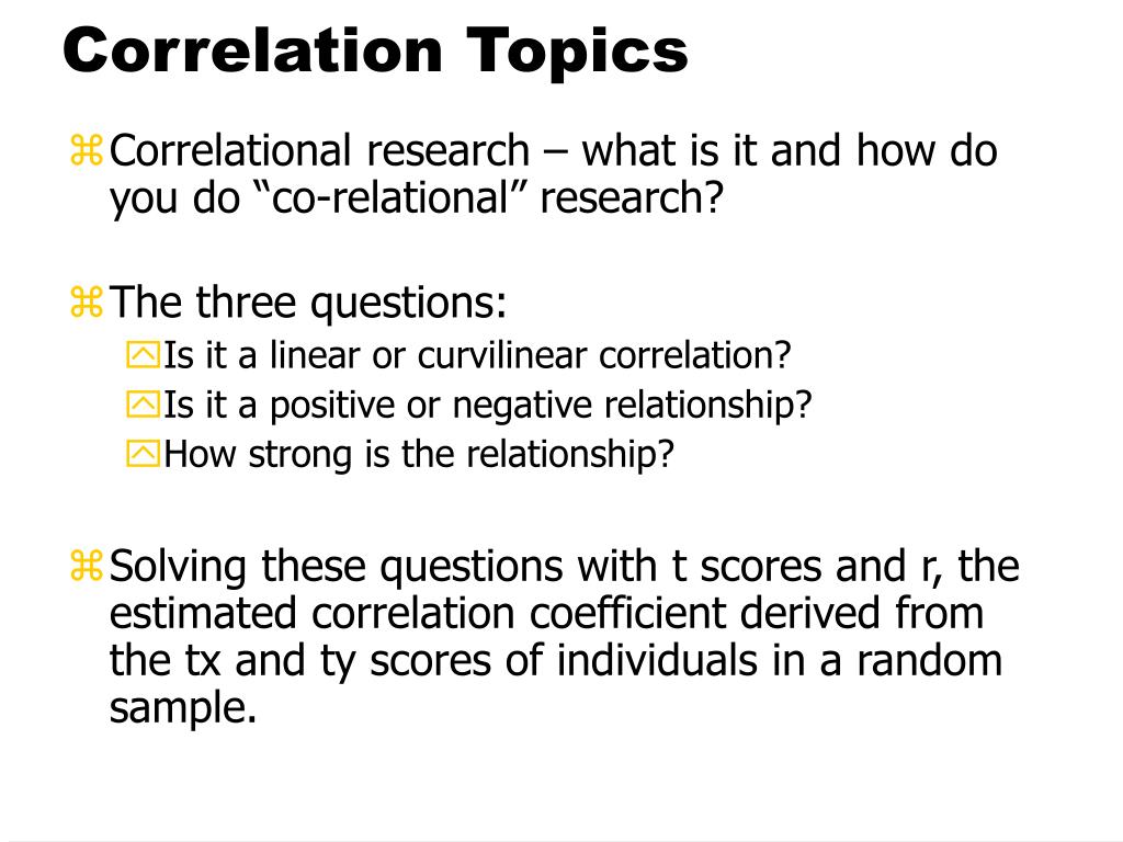 best topic for correlational research