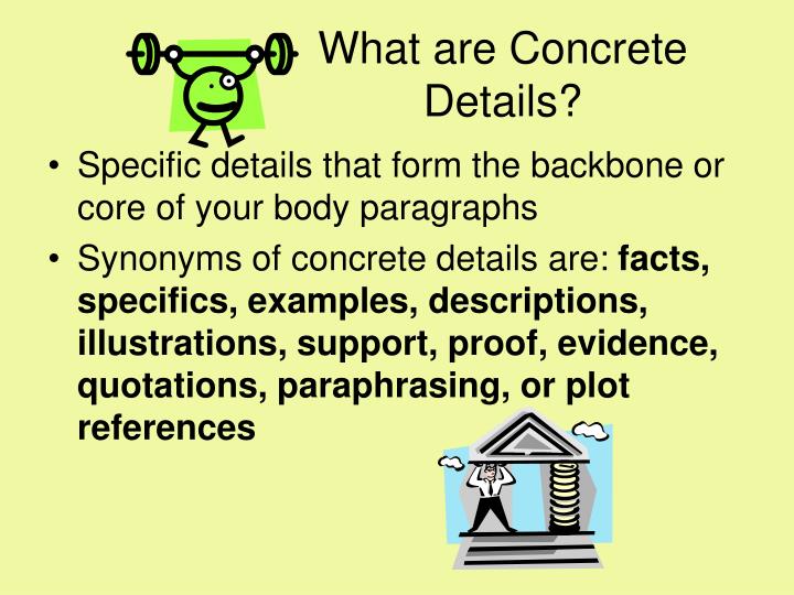 ppt writing activity 1 powerpoint presentation id 1002653 examples of concrete details