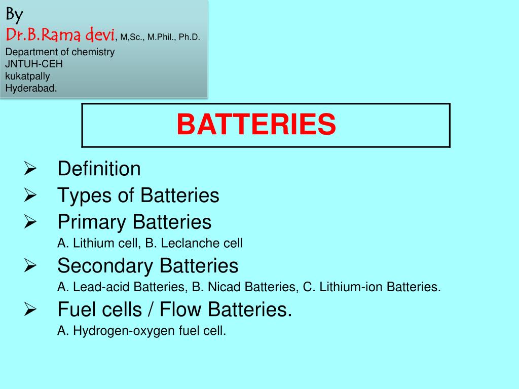 PPT - Types and Applications of Batteries in Energy Systems PowerPoint ...
