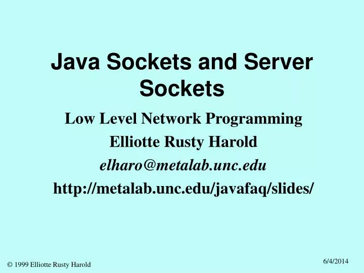 PPT Java Sockets and Server Sockets PowerPoint Presentation, free