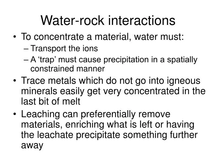 water rock interactions n.