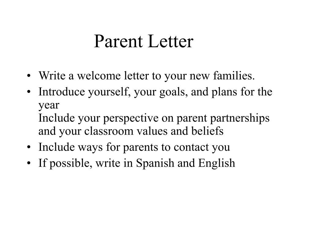 PPT - Parent Letter PowerPoint Presentation, free download - ID