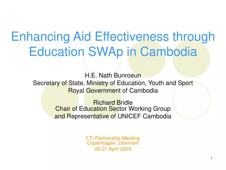enhancing aid effectiveness through education swap in cambodia n.