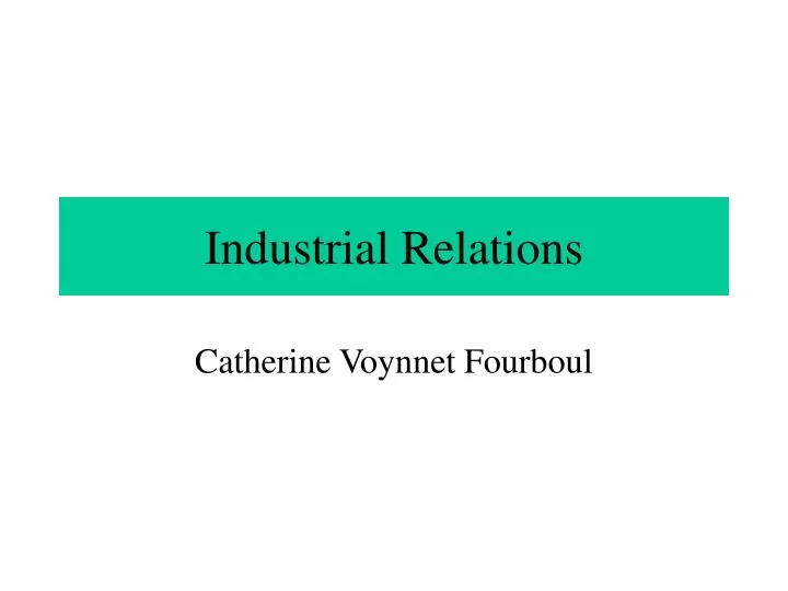 industrial relations n.