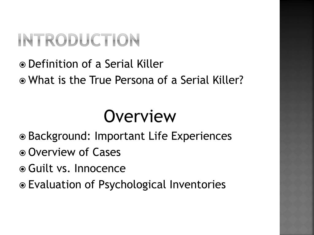 how to write a case study on a serial killer