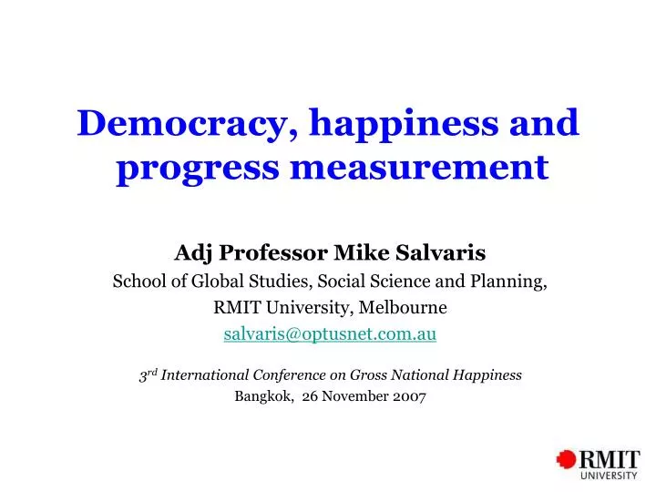 democracy happiness and progress measurement n.