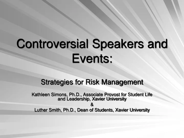 controversial speakers and events n.