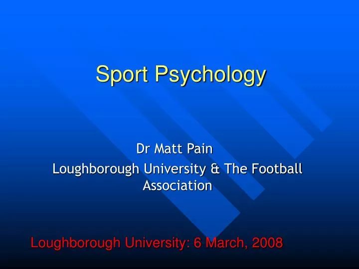 sport psychology n.