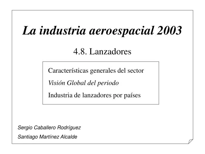 la industria aeroespacial 2003 n.
