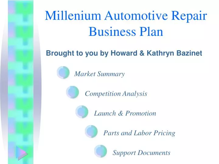 automobile business plan ppt auto repair business plan ppt presentation