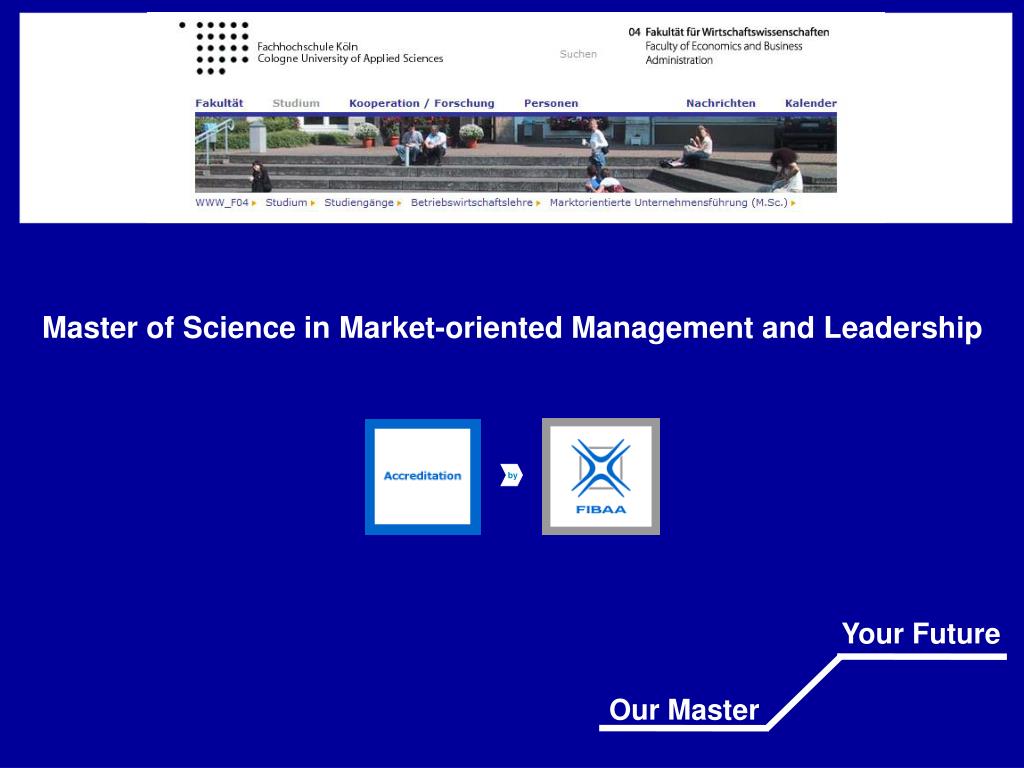 Ppt Master Of Science In Market Oriented Management And Leadership Powerpoint Presentation Id