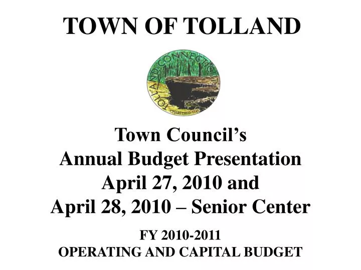 PPT TOWN OF TOLLAND PowerPoint Presentation, free download ID1008303