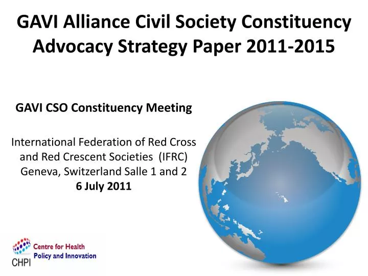 gavi alliance civil society constituency advocacy strategy paper 2011 2015 n.