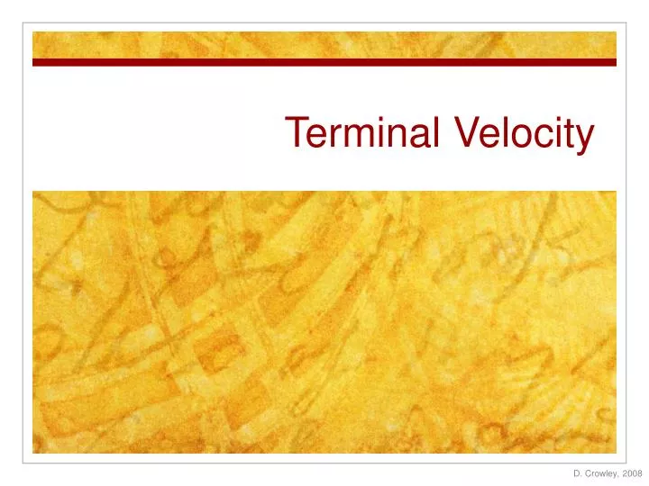 terminal velocity n.