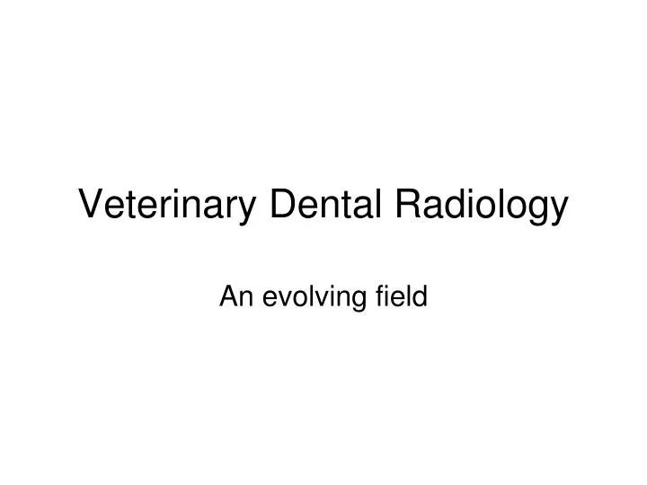 veterinary dental radiology n.