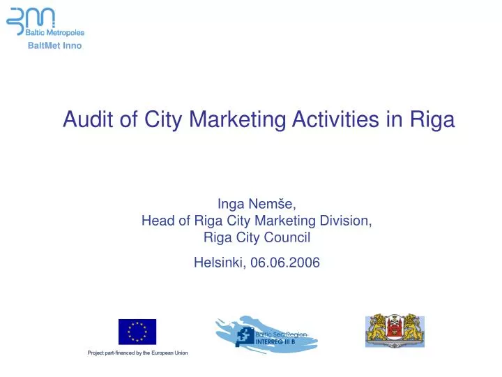 audit of city marketing activities in riga n.