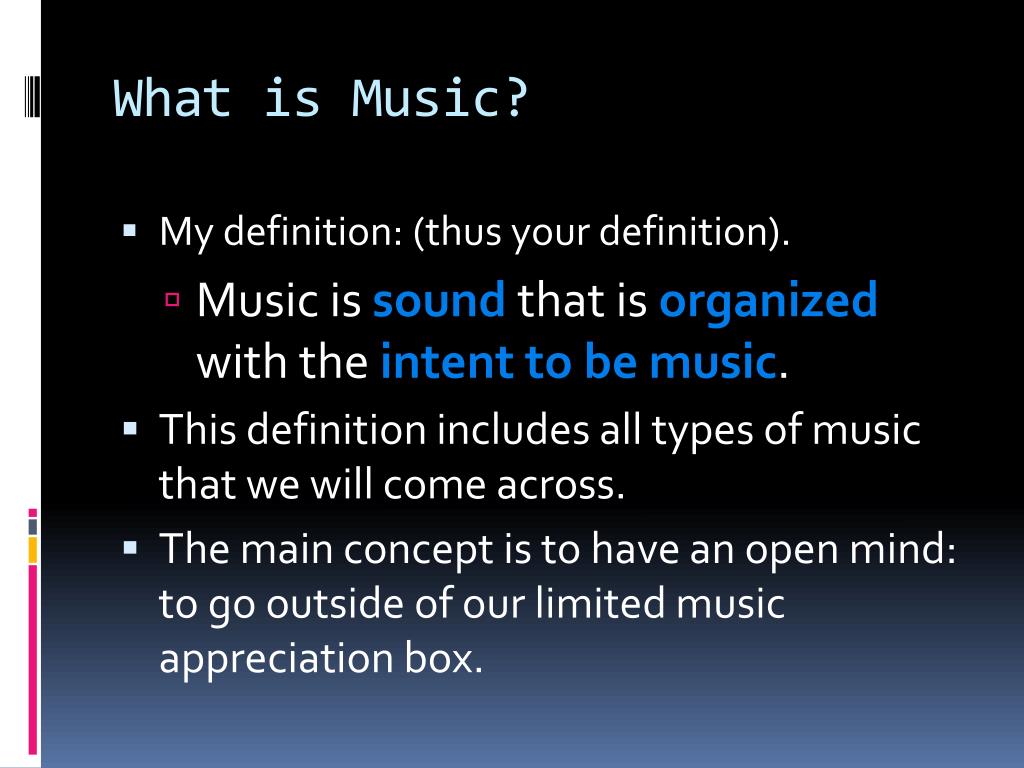 meaning of music presentation