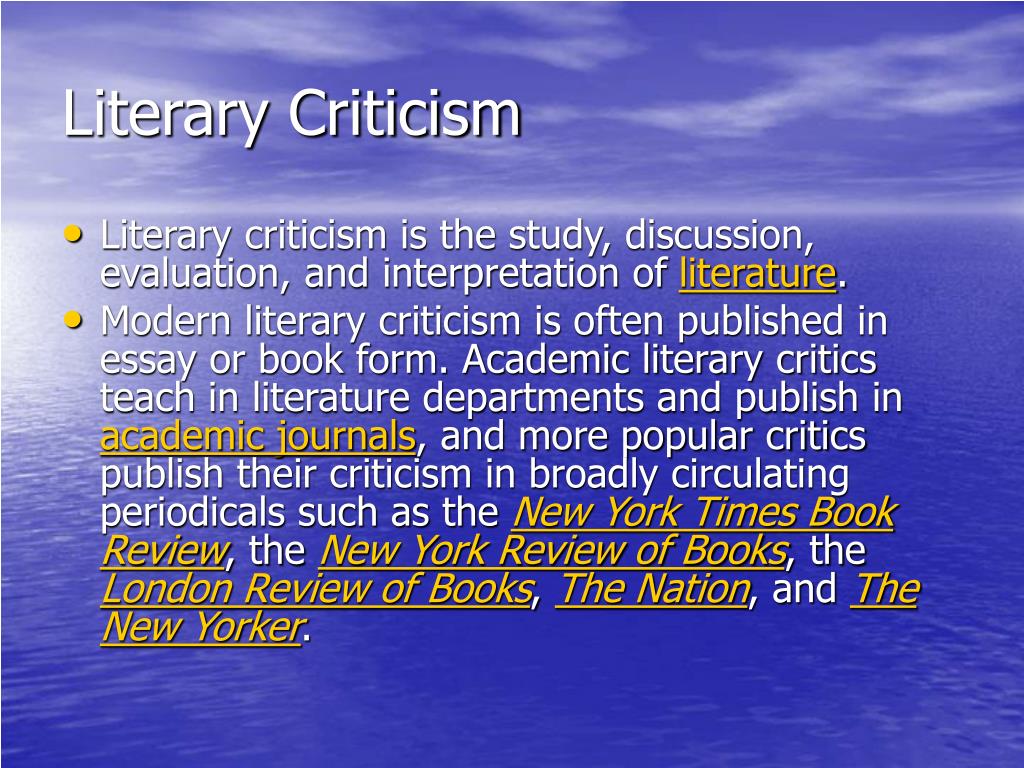 criticism of literature review
